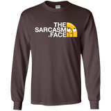 T-Shirts Dark Chocolate / S Sarcasm Face Men's Long Sleeve T-Shirt