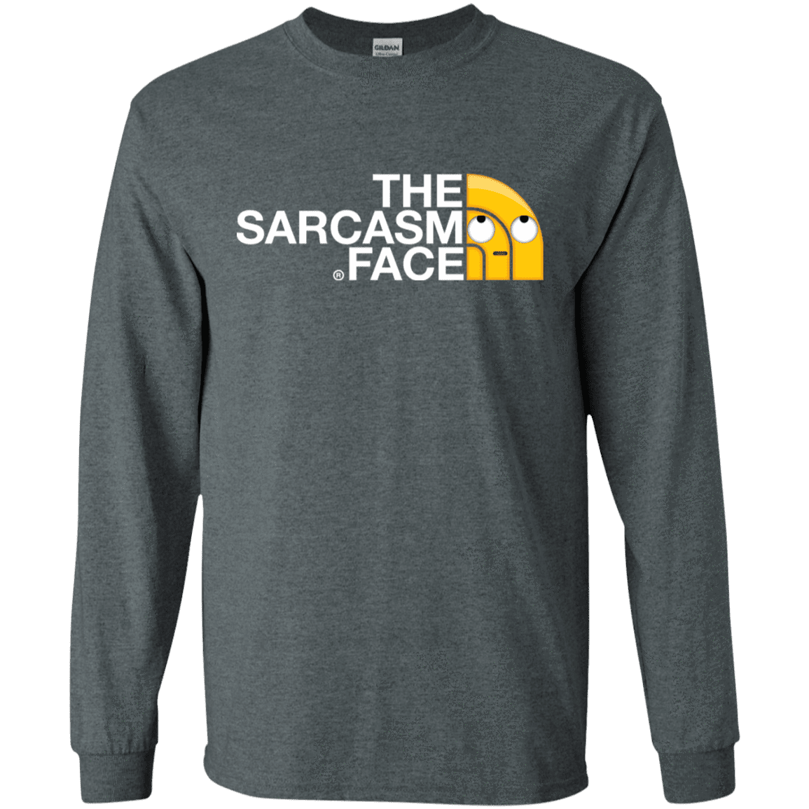 T-Shirts Dark Heather / S Sarcasm Face Men's Long Sleeve T-Shirt