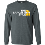 T-Shirts Dark Heather / S Sarcasm Face Men's Long Sleeve T-Shirt
