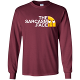 T-Shirts Maroon / S Sarcasm Face Men's Long Sleeve T-Shirt