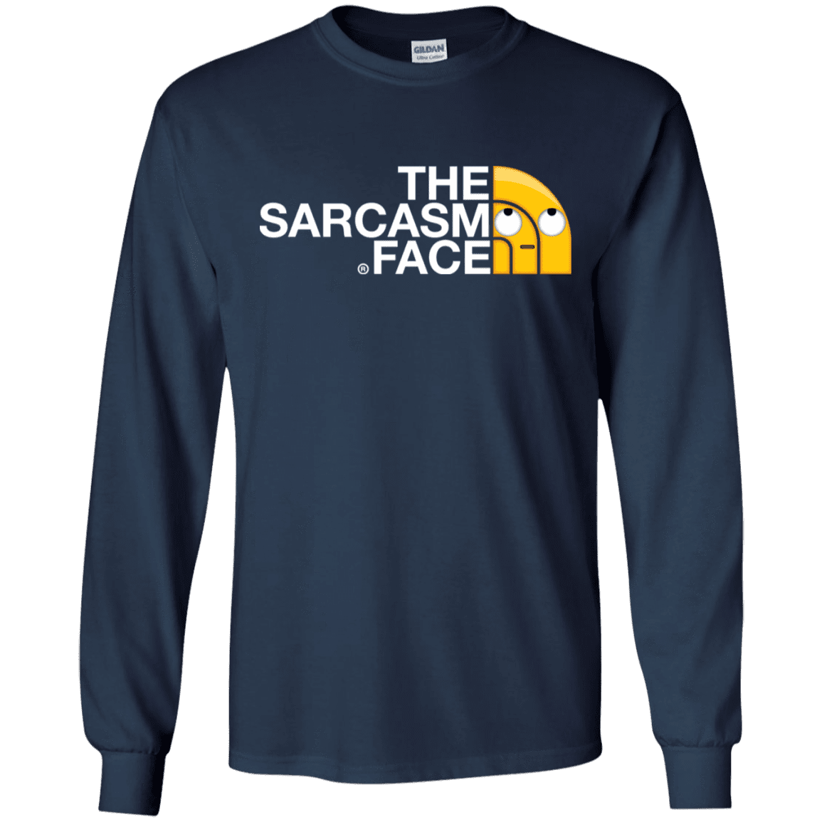 T-Shirts Navy / S Sarcasm Face Men's Long Sleeve T-Shirt