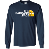 T-Shirts Navy / S Sarcasm Face Men's Long Sleeve T-Shirt