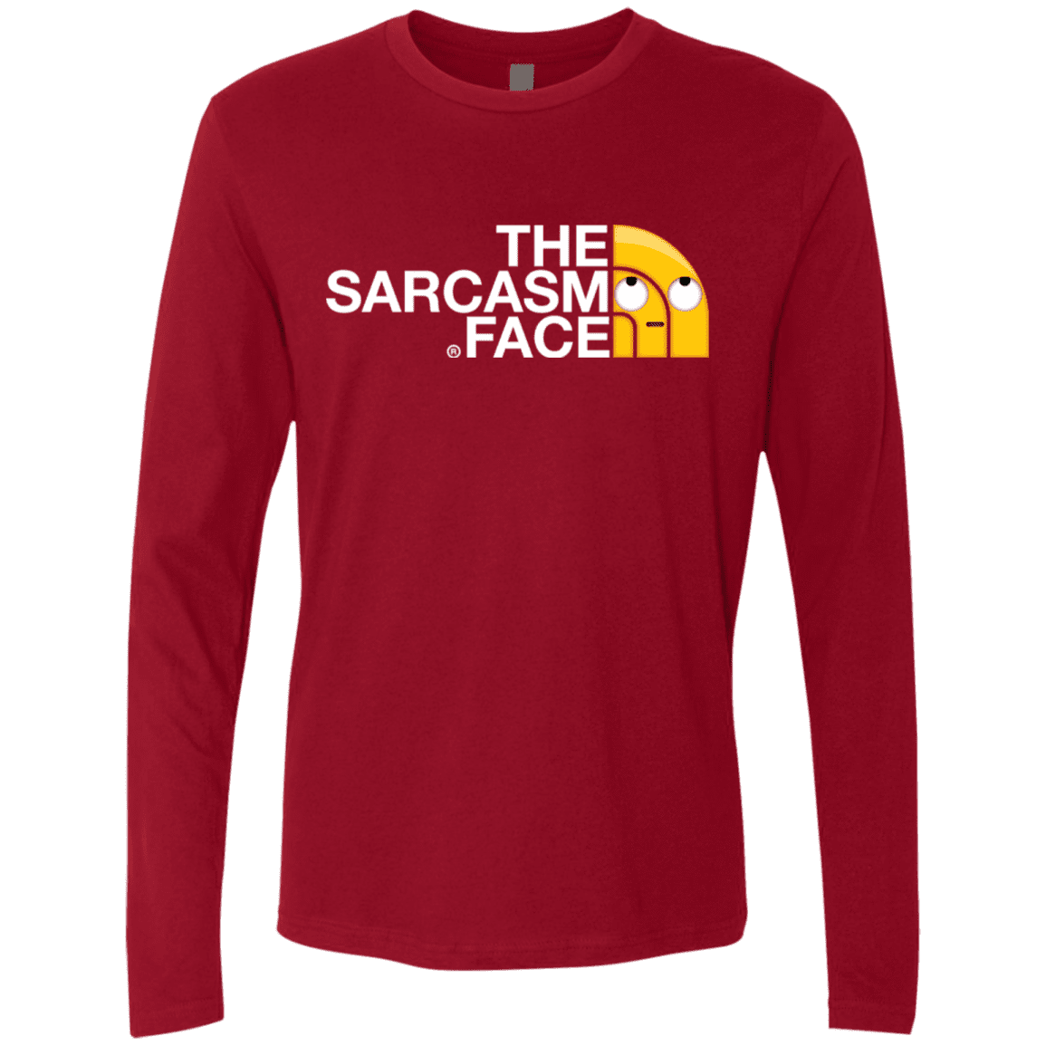 T-Shirts Cardinal / S Sarcasm Face Men's Premium Long Sleeve