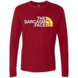 T-Shirts Cardinal / S Sarcasm Face Men's Premium Long Sleeve