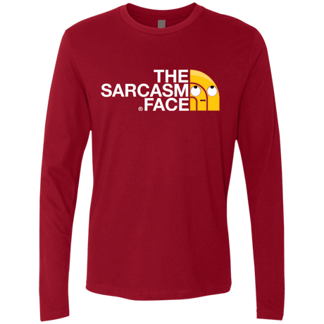 T-Shirts Cardinal / S Sarcasm Face Men's Premium Long Sleeve