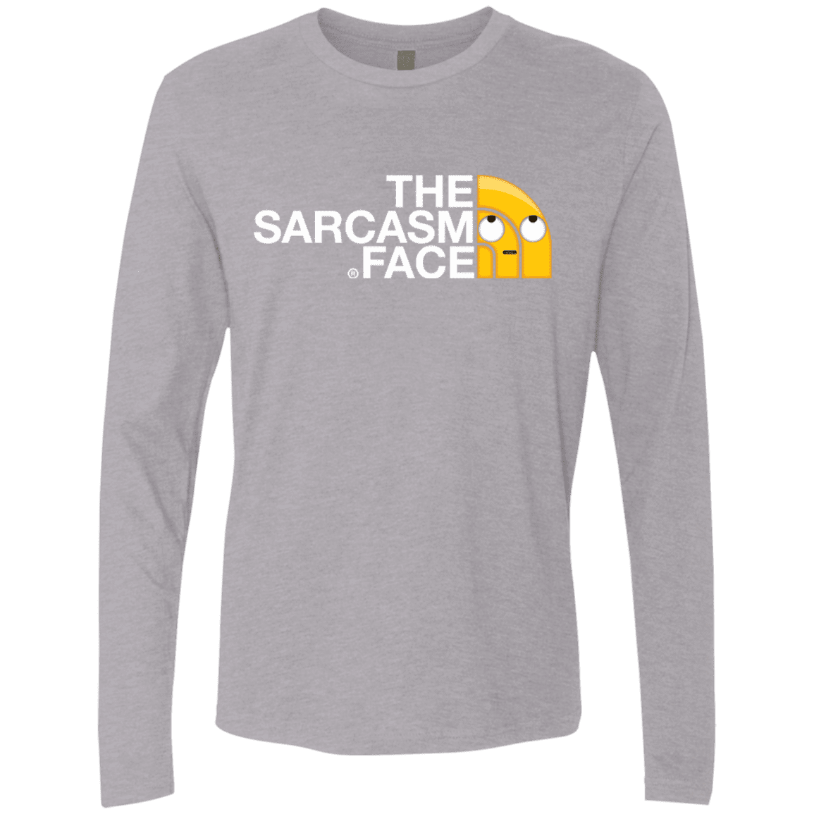 T-Shirts Heather Grey / S Sarcasm Face Men's Premium Long Sleeve