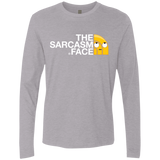 T-Shirts Heather Grey / S Sarcasm Face Men's Premium Long Sleeve