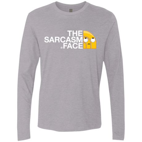 T-Shirts Heather Grey / S Sarcasm Face Men's Premium Long Sleeve