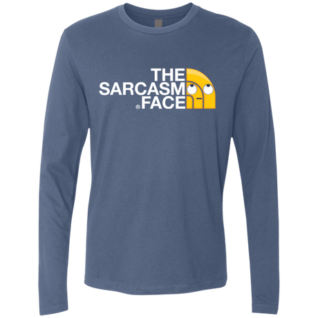 T-Shirts Indigo / S Sarcasm Face Men's Premium Long Sleeve