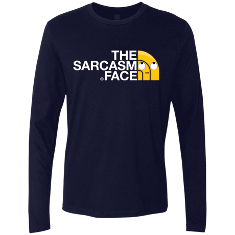 T-Shirts Midnight Navy / S Sarcasm Face Men's Premium Long Sleeve