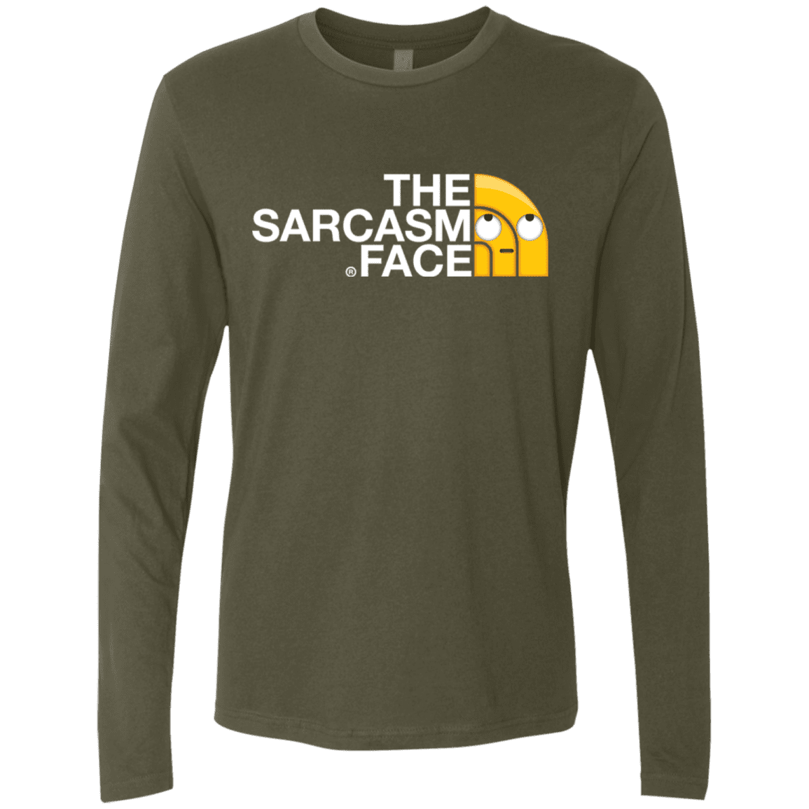 T-Shirts Military Green / S Sarcasm Face Men's Premium Long Sleeve