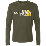 T-Shirts Military Green / S Sarcasm Face Men's Premium Long Sleeve