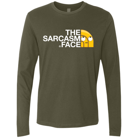 T-Shirts Military Green / S Sarcasm Face Men's Premium Long Sleeve