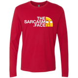 T-Shirts Red / S Sarcasm Face Men's Premium Long Sleeve