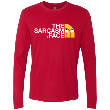 T-Shirts Red / S Sarcasm Face Men's Premium Long Sleeve