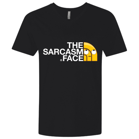 T-Shirts Black / X-Small Sarcasm Face Men's Premium V-Neck