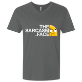 T-Shirts Heavy Metal / X-Small Sarcasm Face Men's Premium V-Neck