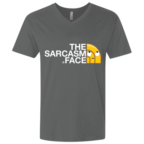 T-Shirts Heavy Metal / X-Small Sarcasm Face Men's Premium V-Neck