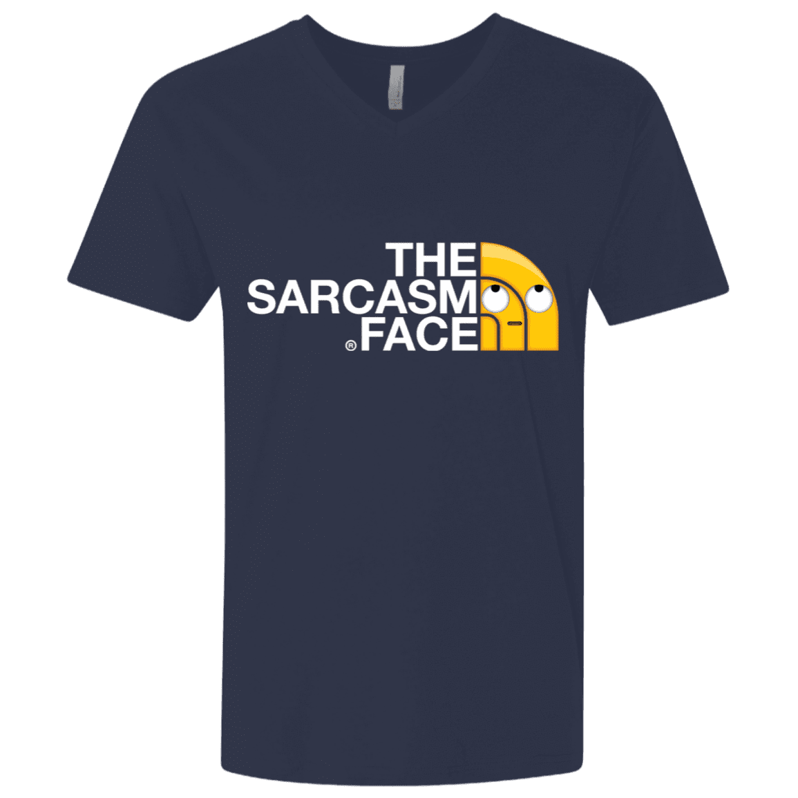 T-Shirts Midnight Navy / X-Small Sarcasm Face Men's Premium V-Neck