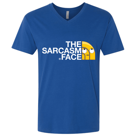 T-Shirts Royal / X-Small Sarcasm Face Men's Premium V-Neck