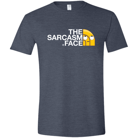 T-Shirts Heather Navy / S Sarcasm Face Men's Semi-Fitted Softstyle