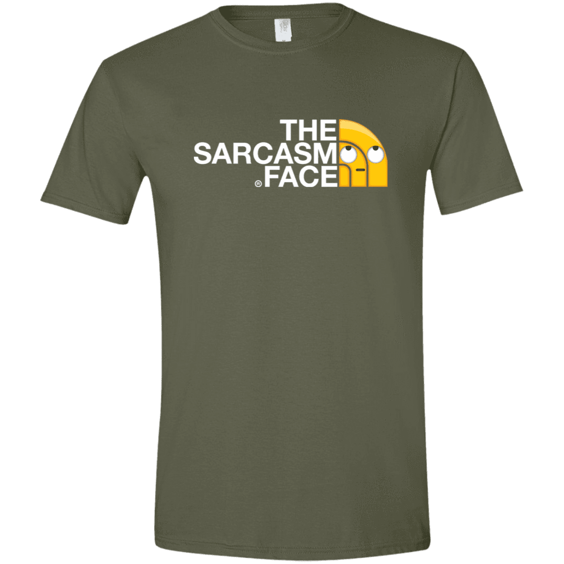 T-Shirts Military Green / S Sarcasm Face Men's Semi-Fitted Softstyle