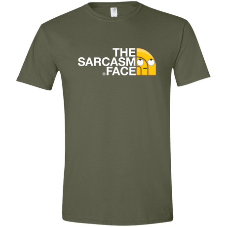 T-Shirts Military Green / S Sarcasm Face Men's Semi-Fitted Softstyle