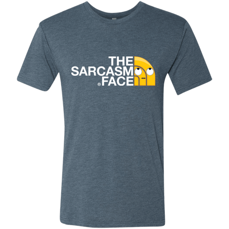 T-Shirts Indigo / S Sarcasm Face Men's Triblend T-Shirt