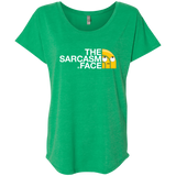 T-Shirts Envy / X-Small Sarcasm Face Triblend Dolman Sleeve