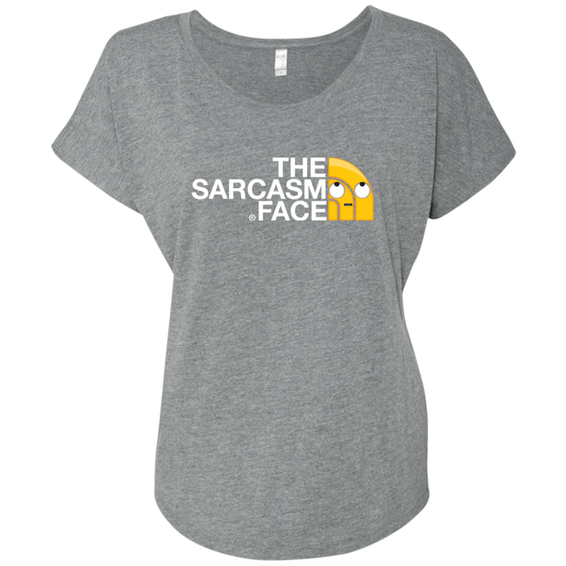 T-Shirts Premium Heather / X-Small Sarcasm Face Triblend Dolman Sleeve
