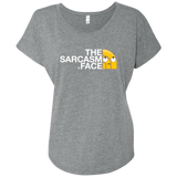 T-Shirts Premium Heather / X-Small Sarcasm Face Triblend Dolman Sleeve
