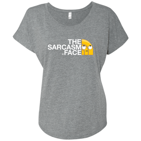 T-Shirts Premium Heather / X-Small Sarcasm Face Triblend Dolman Sleeve