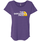 T-Shirts Purple Rush / X-Small Sarcasm Face Triblend Dolman Sleeve