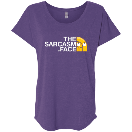 T-Shirts Purple Rush / X-Small Sarcasm Face Triblend Dolman Sleeve