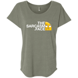 T-Shirts Venetian Grey / X-Small Sarcasm Face Triblend Dolman Sleeve