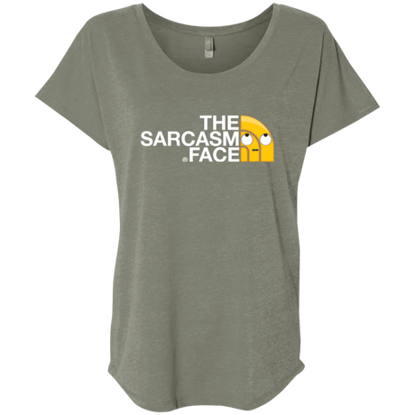 T-Shirts Venetian Grey / X-Small Sarcasm Face Triblend Dolman Sleeve