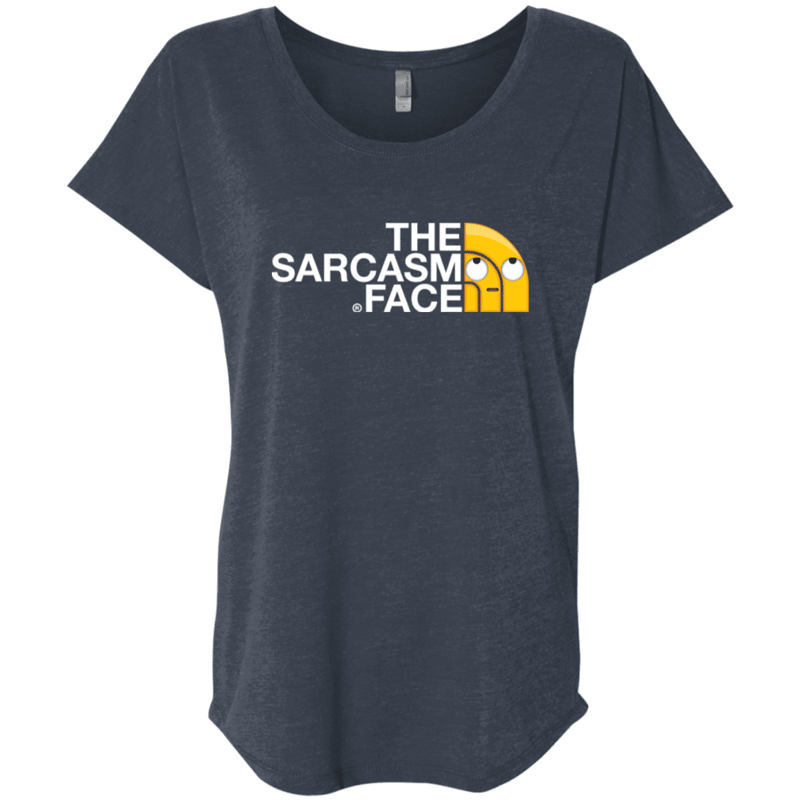 T-Shirts Vintage Navy / X-Small Sarcasm Face Triblend Dolman Sleeve