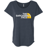 T-Shirts Vintage Navy / X-Small Sarcasm Face Triblend Dolman Sleeve