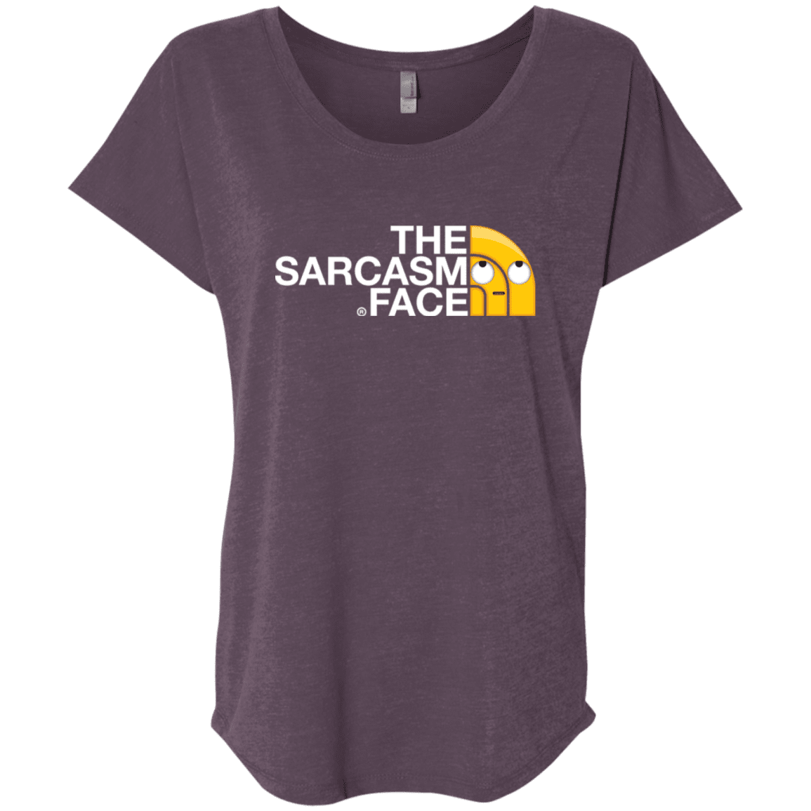 T-Shirts Vintage Purple / X-Small Sarcasm Face Triblend Dolman Sleeve