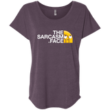 T-Shirts Vintage Purple / X-Small Sarcasm Face Triblend Dolman Sleeve