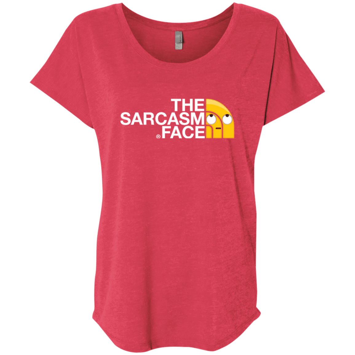 T-Shirts Vintage Red / X-Small Sarcasm Face Triblend Dolman Sleeve
