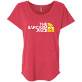 T-Shirts Vintage Red / X-Small Sarcasm Face Triblend Dolman Sleeve