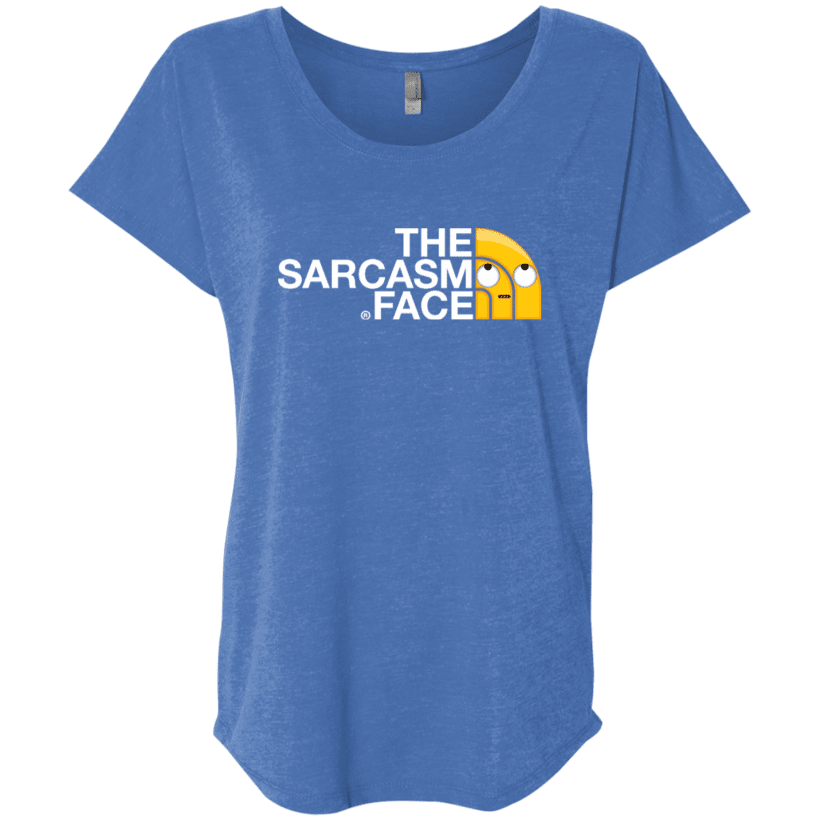 T-Shirts Vintage Royal / X-Small Sarcasm Face Triblend Dolman Sleeve