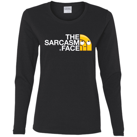 T-Shirts Black / S Sarcasm Face Women's Long Sleeve T-Shirt