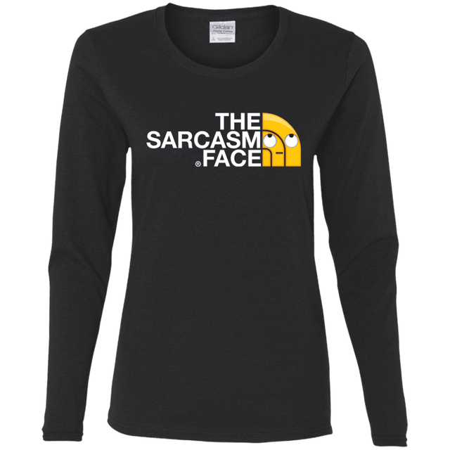 T-Shirts Black / S Sarcasm Face Women's Long Sleeve T-Shirt