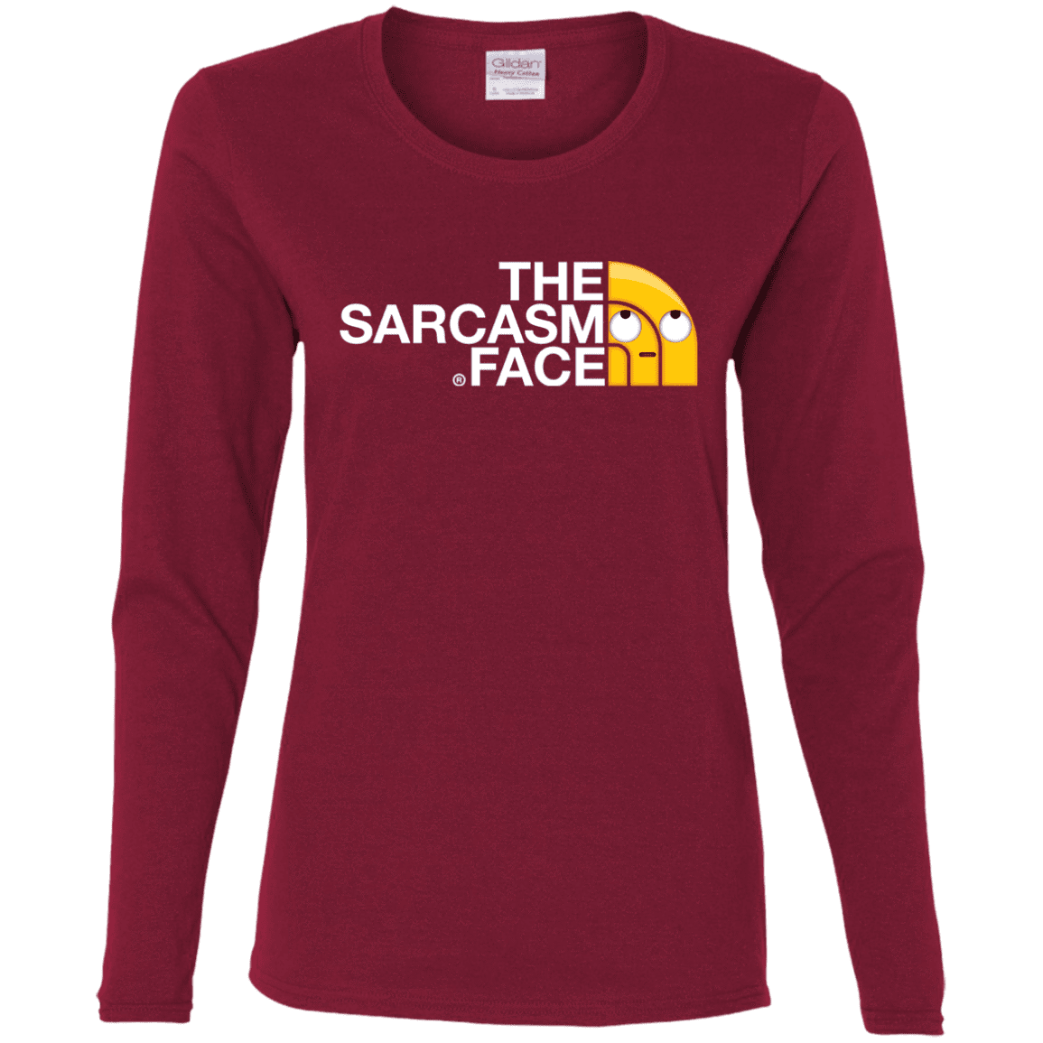 T-Shirts Cardinal / S Sarcasm Face Women's Long Sleeve T-Shirt