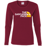 T-Shirts Cardinal / S Sarcasm Face Women's Long Sleeve T-Shirt