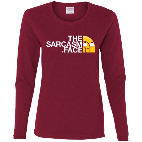 T-Shirts Cardinal / S Sarcasm Face Women's Long Sleeve T-Shirt