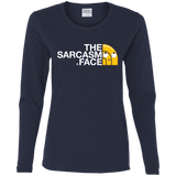 T-Shirts Navy / S Sarcasm Face Women's Long Sleeve T-Shirt