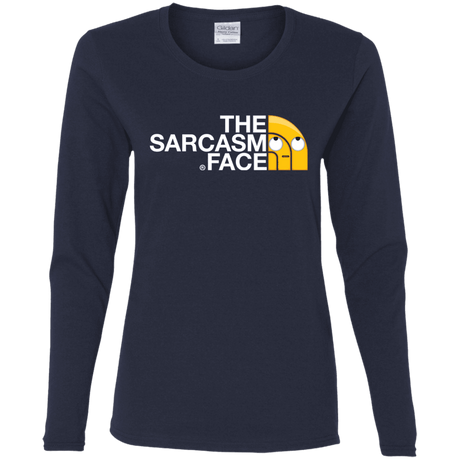 T-Shirts Navy / S Sarcasm Face Women's Long Sleeve T-Shirt